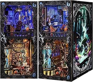 Book Nook Kit - Dollhouse with LED - DIY miniature house kit with LED lights displayed on a white background