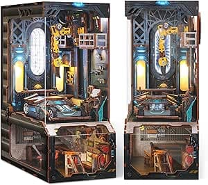 Book Nook Kit - Dollhouse with LED - DIY miniature house kit with LED lights displayed on a white background