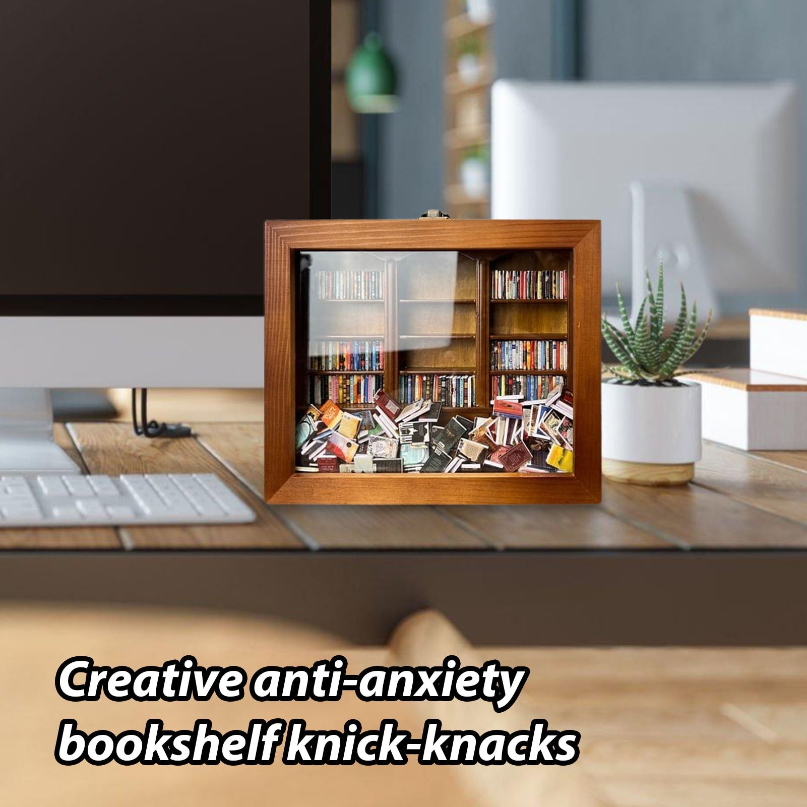 Anxiety Relief Miniature Bookshelf - Book Nook Kit