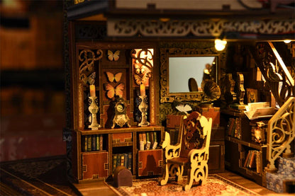 Butterfly Book nook kit Wooden 3D Puzzle DIY Dollhouse Bookshelf Building Model Kit Production High Quality Toys