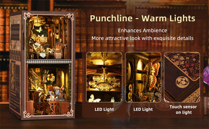 Butterfly Book nook kit Wooden 3D Puzzle DIY Dollhouse Bookshelf Building Model Kit Production High Quality Toys