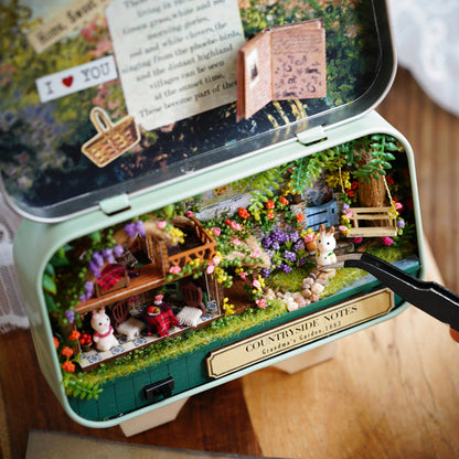 Miniature Tin Box Theatre "Countryside Notes" - Miniature Owl
