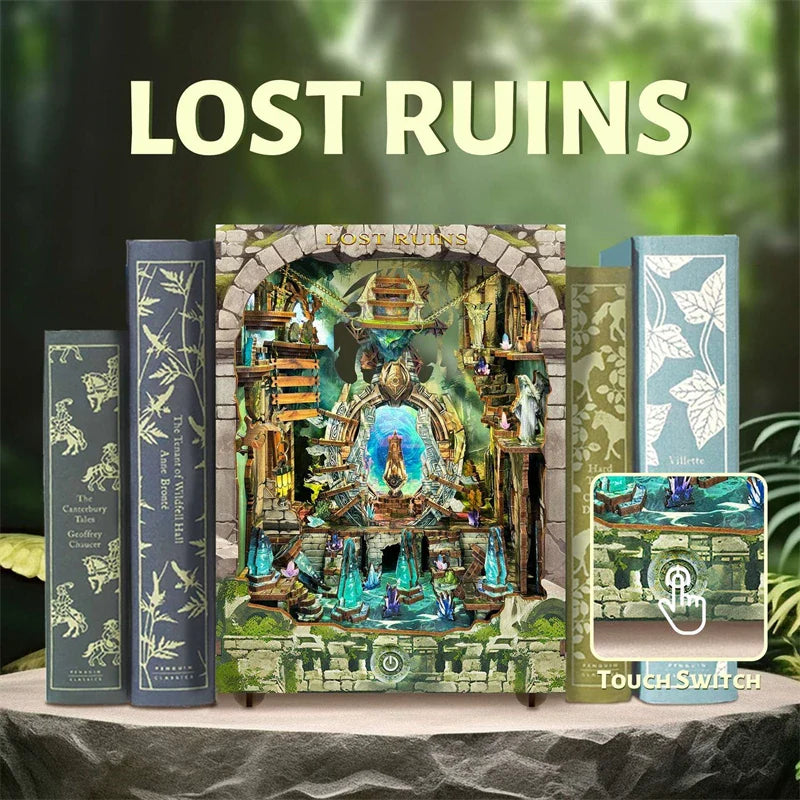 Lost Ruins DIY Fantasy Book Nook with LED Crystals  