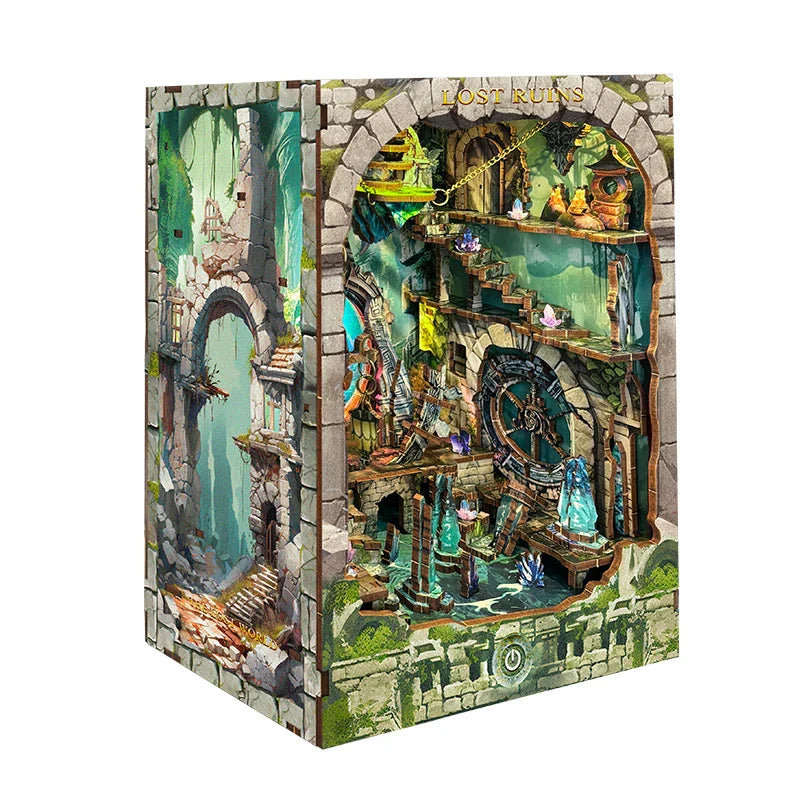 Lost Ruins DIY Fantasy Book Nook with LED Crystals  
