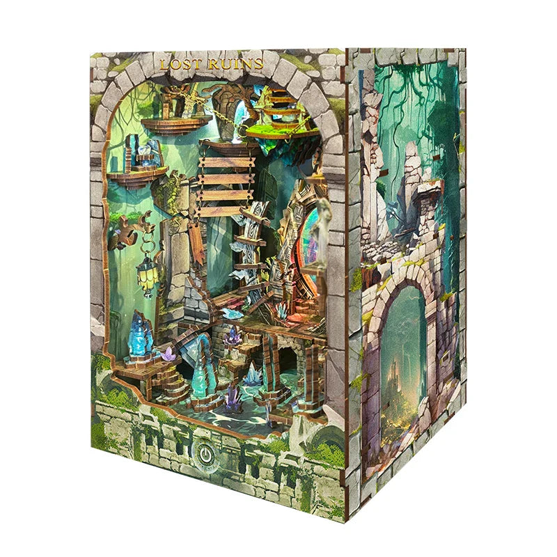 Lost Ruins DIY Fantasy Book Nook with LED Crystals  