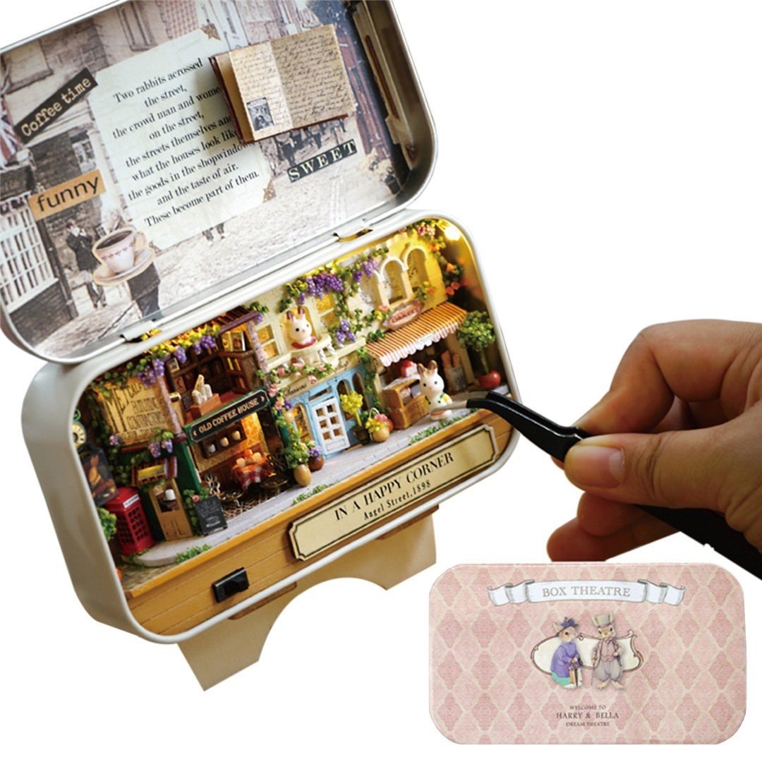Miniature Tin Box Theatre "In a Happy Corner"