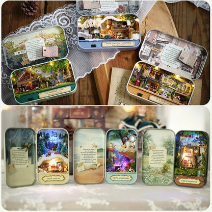 Miniature Tin Box Theatre "In a Happy Corner"
