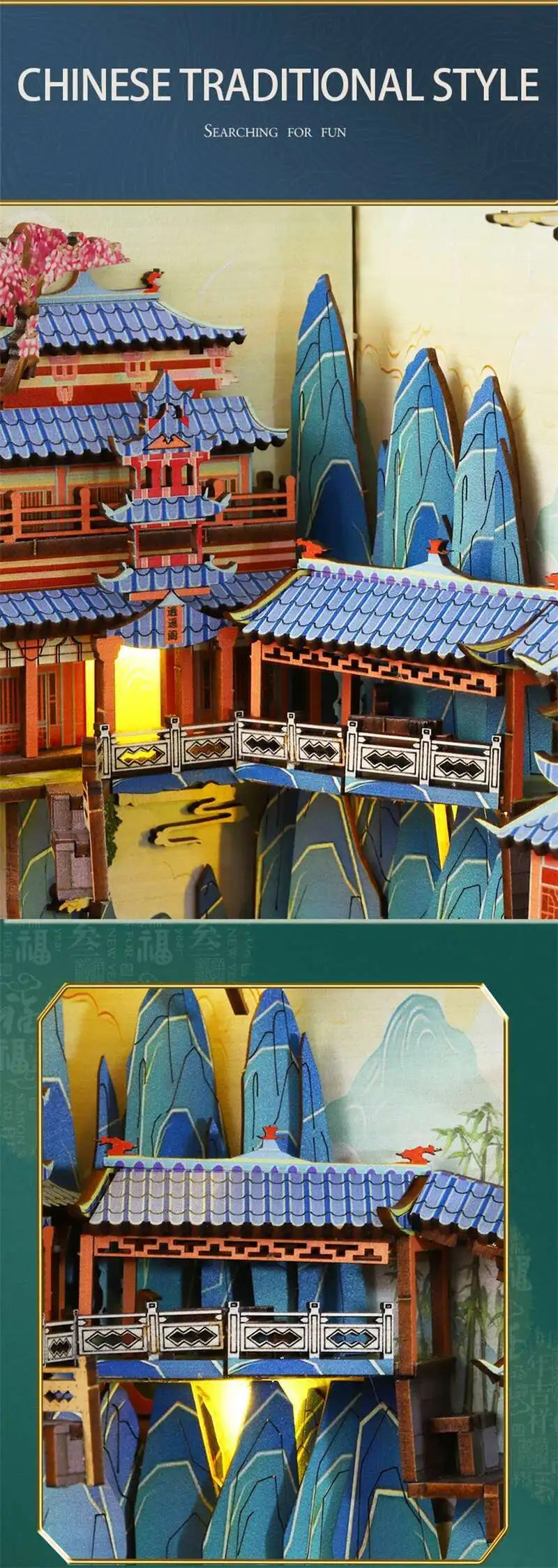 Penglai Wonderland Book Nook – Mystical Chinese Fantasy DIY Kit  