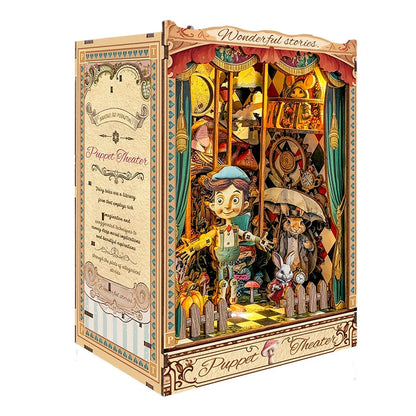 Pinocchio Puppet Theater DIY Book Nook Kit with LED Lights  