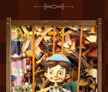 Pinocchio Puppet Theater DIY Book Nook Kit with LED Lights  