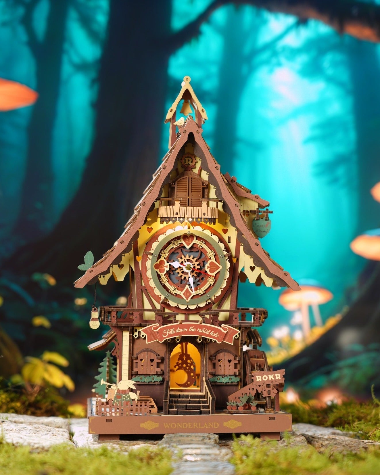 ROKR Robotime Cuckoo Clock | DIY Wooden Gear Clock Kit - Book Nook Kit