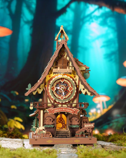 ROKR Robotime Cuckoo Clock | DIY Wooden Gear Clock Kit - Book Nook Kit