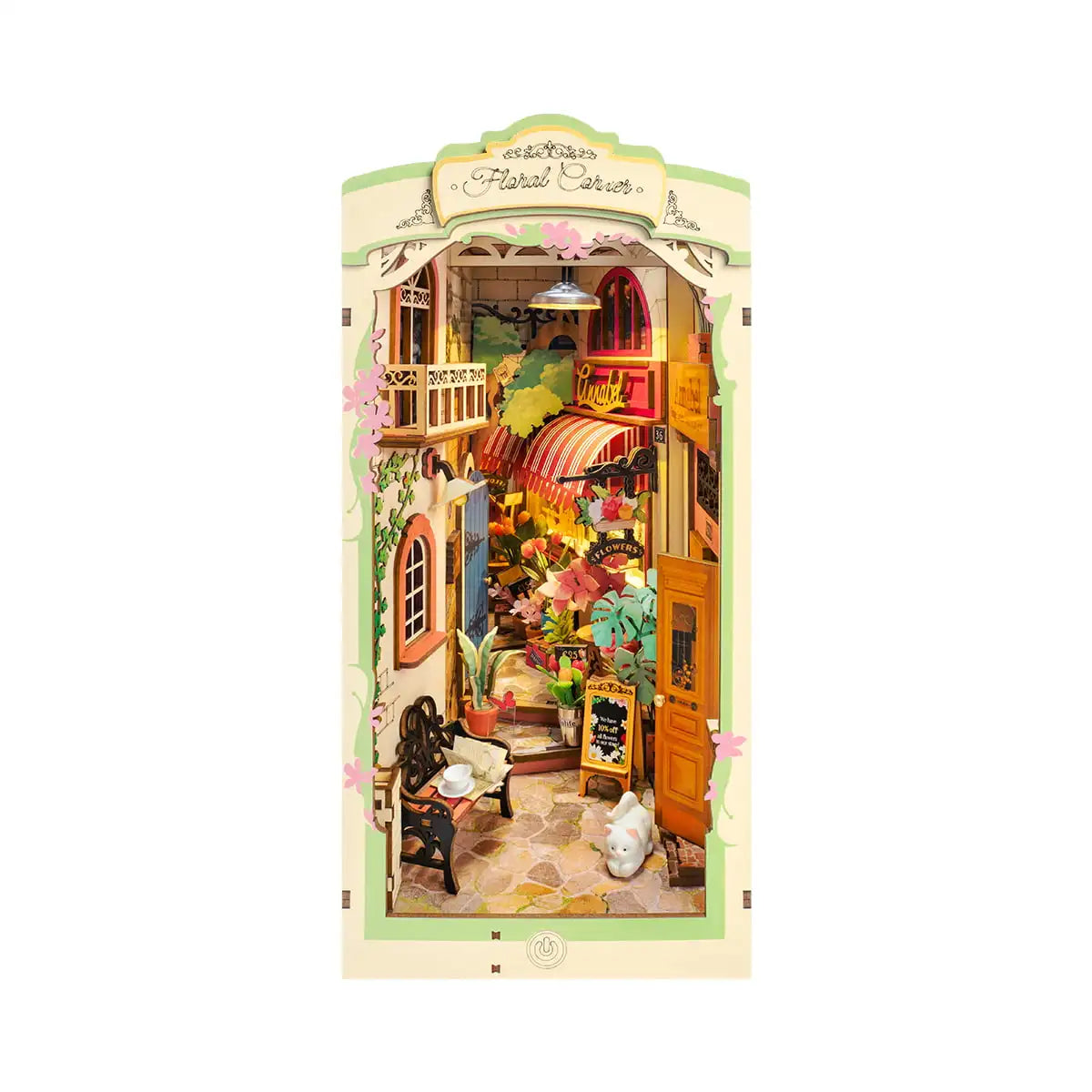 Robotime Rolife Floral Corner Book Nook Kit - Book Nook Kit