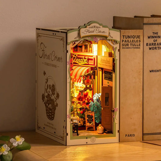 Robotime Rolife Floral Corner Book Nook Kit - Book Nook Kit