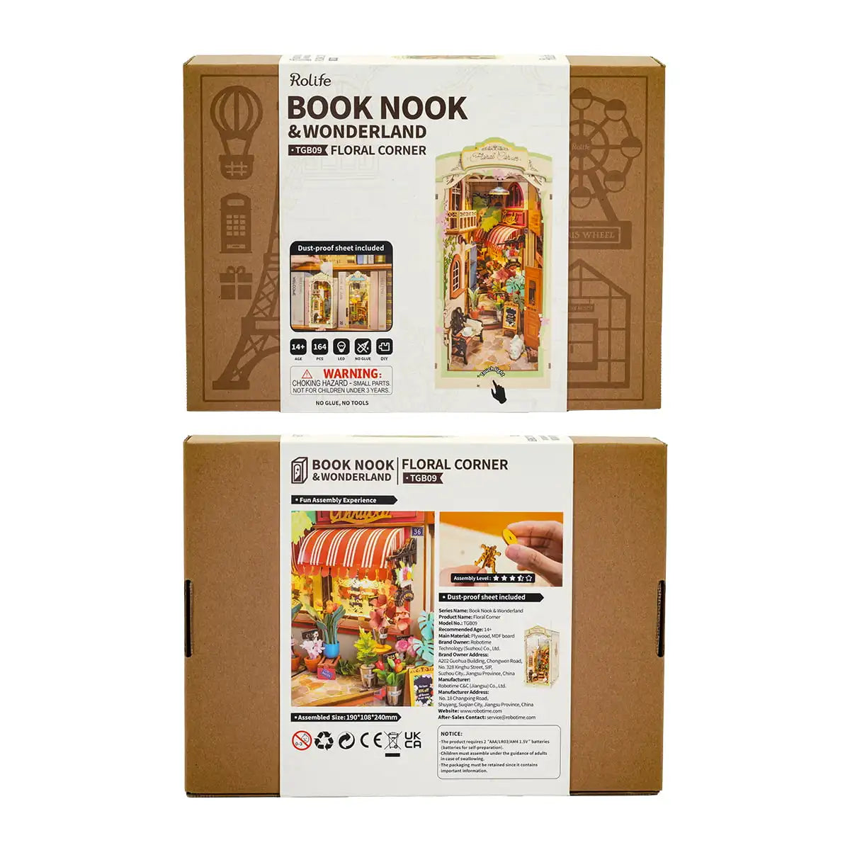 Robotime Rolife Floral Corner Book Nook Kit - Book Nook Kit