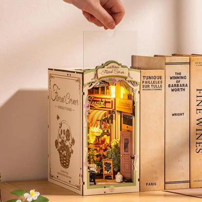 Robotime Rolife Floral Corner Book Nook Kit - Book Nook Kit