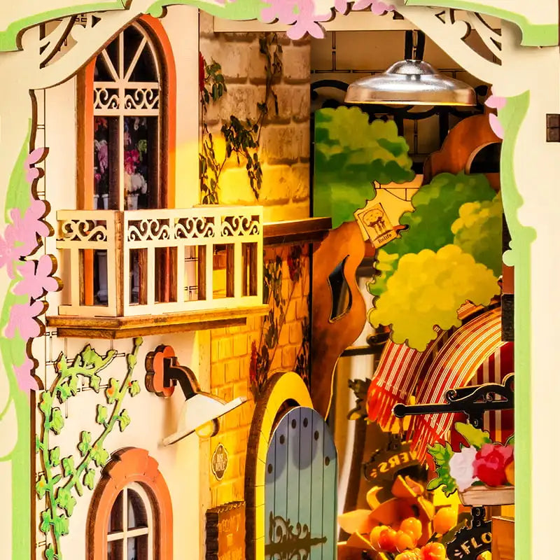 Robotime Rolife Floral Corner Book Nook Kit - Book Nook Kit