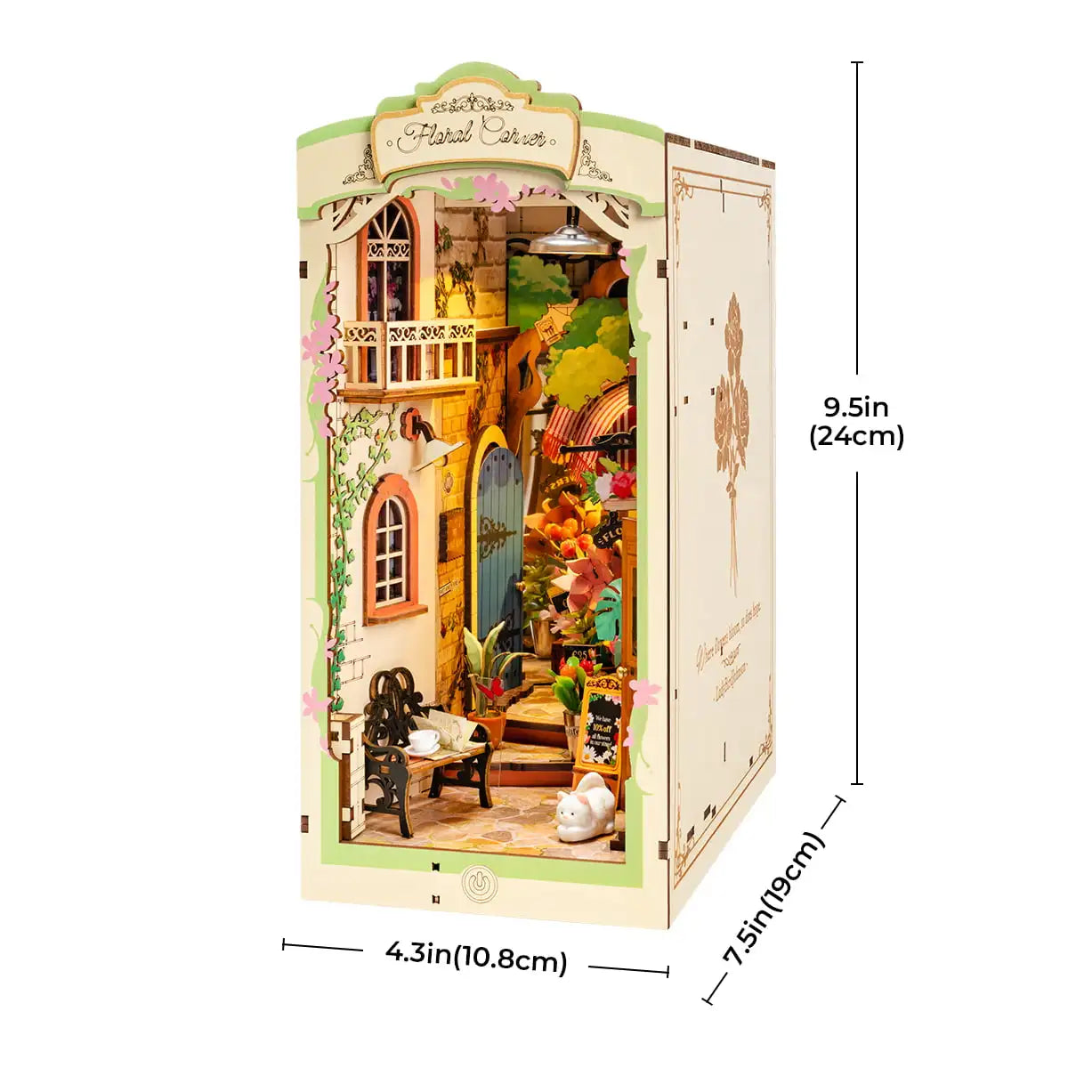 Robotime Rolife Floral Corner Book Nook Kit - Book Nook Kit