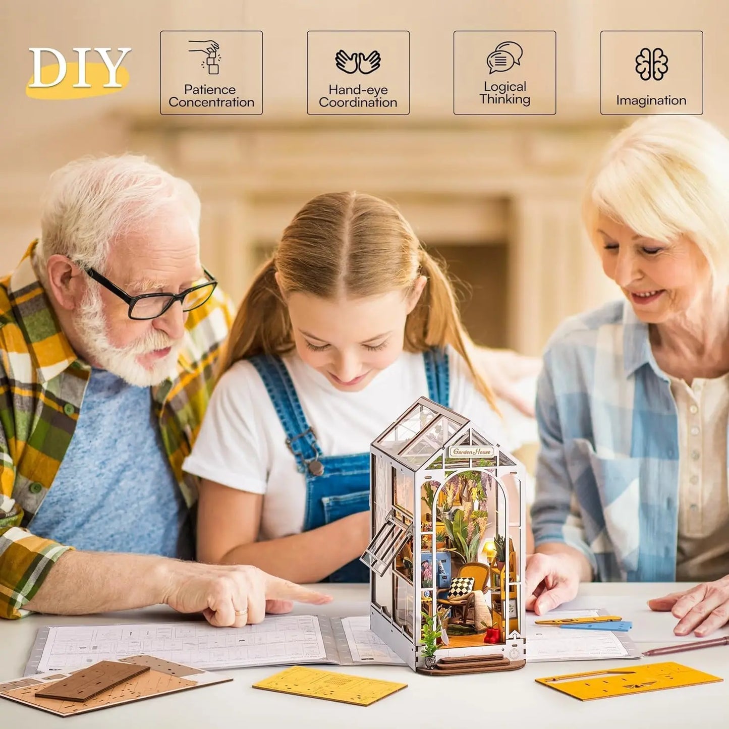 Robotime Rolife Gardenhouse DIY Book Nook Kit - Book Nook Kit