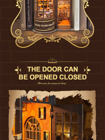 Wizard’s Study DIY Book Nook Kit – Magic Library Miniature for Bookshelf Decor