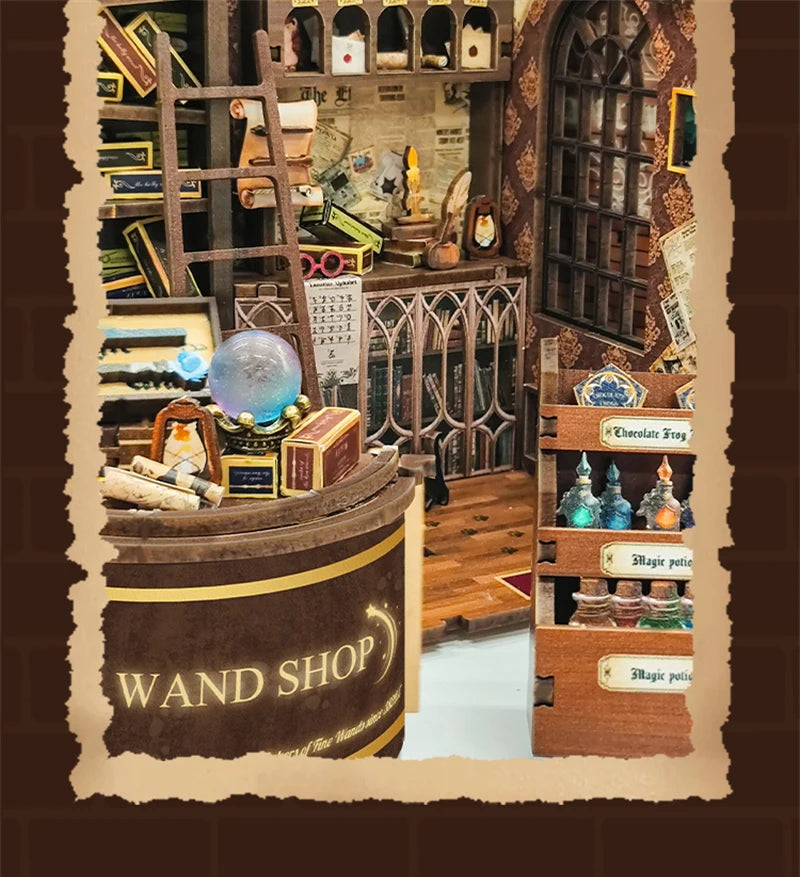 Wizard’s Study DIY Book Nook Kit – Magic Library Miniature for Bookshelf Decor