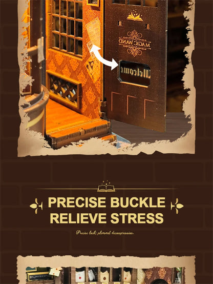 Wizard’s Study DIY Book Nook Kit – Magic Library Miniature for Bookshelf Decor