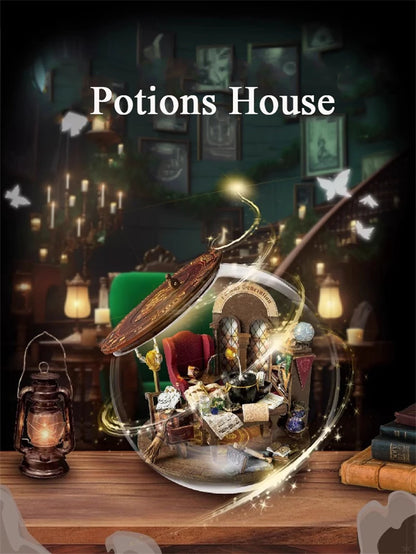 Potions Generation DIY Wooden Miniature Magic Bunker with LED Lights