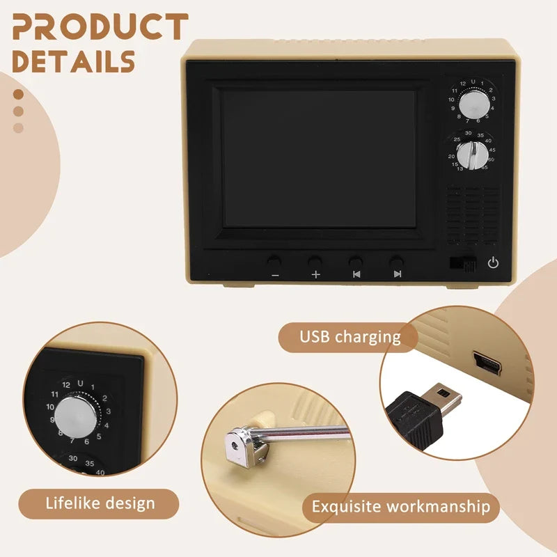 1:12 Miniature TV – Playable Video Retro Dollhouse TV   