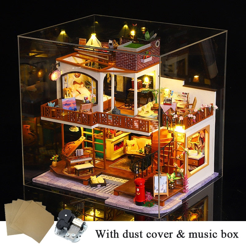 Double Vintage Villa DIY Dollhouse Kit