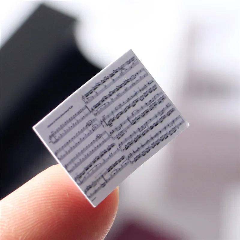 Miniature Upright Piano Set – 1:12 Scale Dollhouse Music Decor   