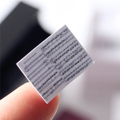 Miniature Upright Piano Set – 1:12 Scale Dollhouse Music Decor   