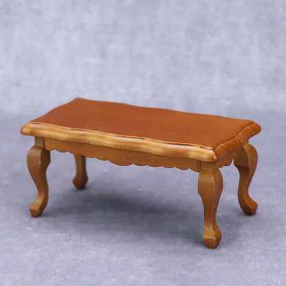 Miniature Coffee Table – 1:12 Scale Wooden Dollhouse Table   