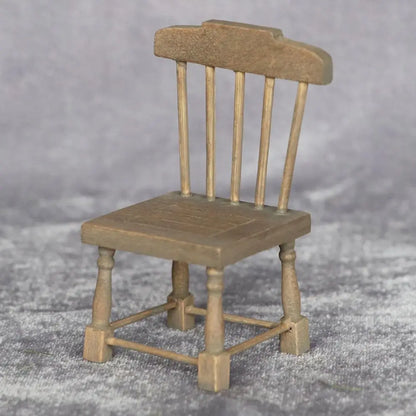 Mini Wooden Dining Set – 1:12 Scale Dollhouse Furniture   