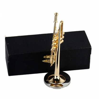 Mini Gold Trumpet Model with Gift Box – Collectible Decor   