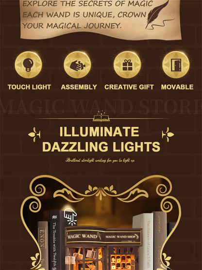 Wizard’s Study DIY Book Nook Kit – Magic Library Miniature for Bookshelf Decor