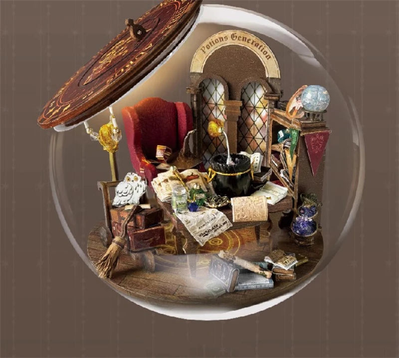 Potions Generation DIY Wooden Miniature Magic Bunker with LED Lights