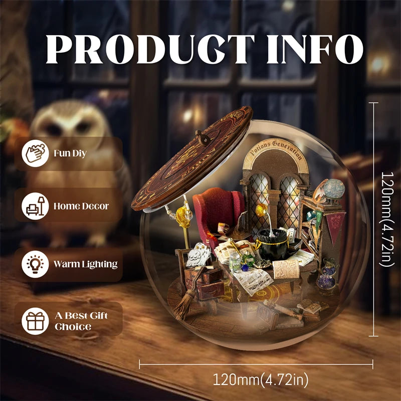 Potions Generation DIY Wooden Miniature Magic Bunker with LED Lights