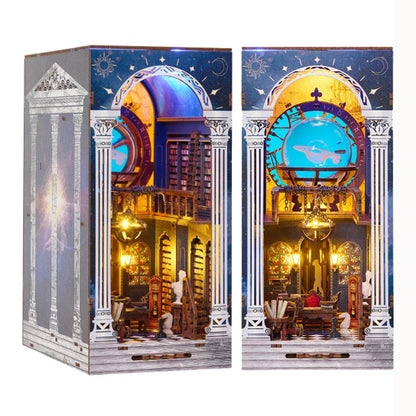DIY Wooden Book Nook The Secret Scroll Of The Galaxy Figurines Miniatures Bookend Handmade Bookshelf Gifts Home Decor Crafts  