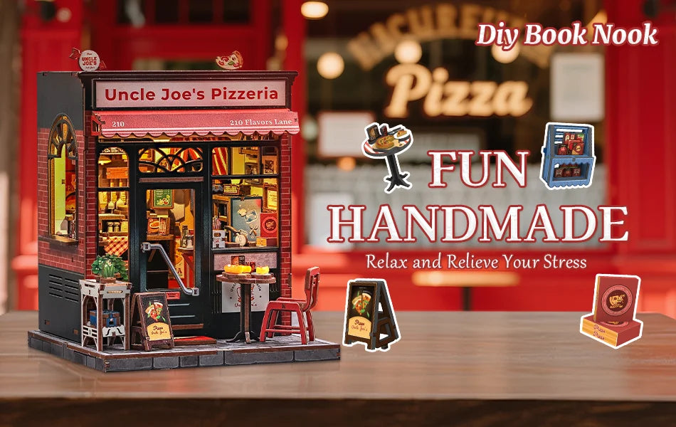Uncle Joe’s Pizzeria DIY Book Nook Kit  