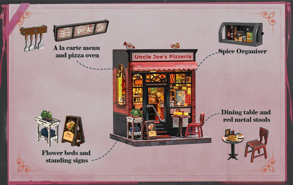 Uncle Joe’s Pizzeria DIY Book Nook Kit  