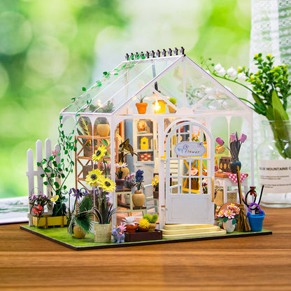 Sunshine Flower Garden House DIY Dollhouse Kit  